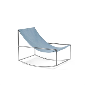 Fauteuil à Bascule Valerie Object en Acier Inoxydable/ Bleu Clair