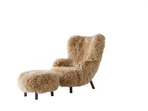 &Tradition Petra VB3 Fauteuil en Peau de Mouton Miel 50/noyer Noyer Incl. ATD1 Bouffée