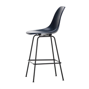 Vitra Eames Tabouret de Bar en Fibre de Verre Moyen Bleu marine/Noir