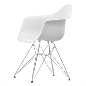 Vitra Eames Plastic DAR Dining Chair RE Coton Blanc/ Chrome