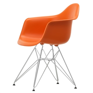 Vitra Eames Plastic DAR Dining Chair RE Orange Rouillé/Chrome