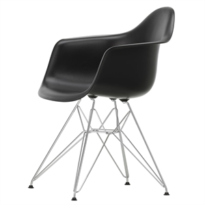 Vitra Eames Plastic DAR Dining Chair RE Noir Profond/ Chrome