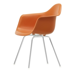 Vitra Eames Plastic DAX Chaise de Salle à Manger avec Accoudoirs Orange Rouille