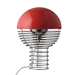 Verpan Wire Lampe à Poser Ø30 Chrome/Rouge