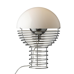 Verpan Wire Lampe à Poser Ø30 Chrome/Blanc