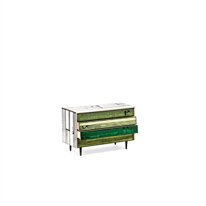 Commode à tiroirs Established & Sons Wrongwoods L10.9 Blanc/ Vert