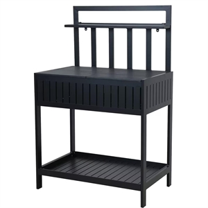 Cuisine d'extérieur Mareld avec rangement 90x56 cm Noir